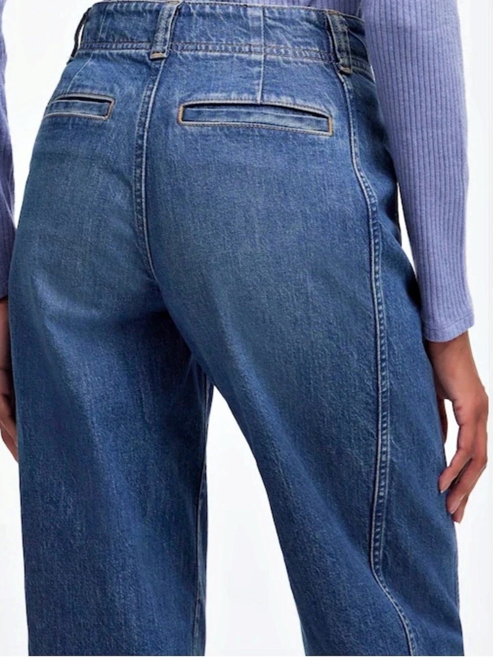 Madewell The Perfect Vintage Jean Tapered Denim Trousers in Blue Waist 24 NWT - Picture 3 of 9